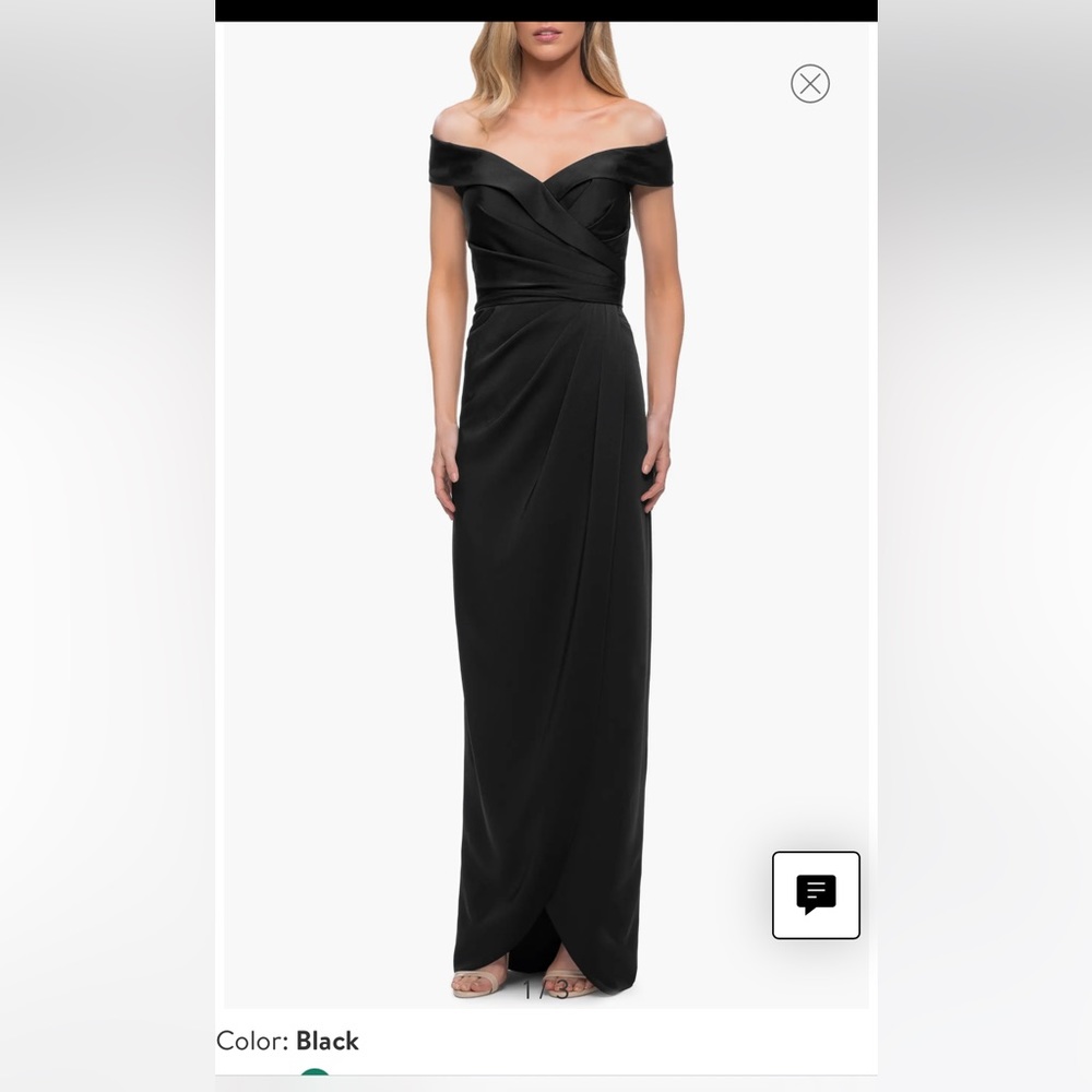 NWOT La Femme black evening gown - Picture 2 of 7